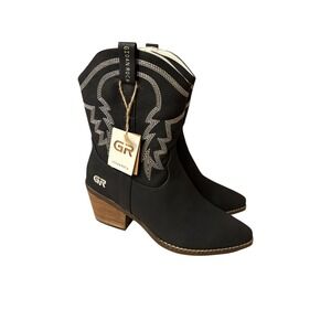 Gioan Roca Women's Western Ankle Boots Black Size 11 New With Tags